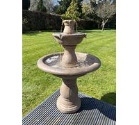 allpondsolutions Antique Stone Effect Classic Grey 3 Tier Fountain Water Feature