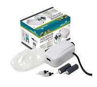 AllPondSolutions Aquarium Air Pump For Coldwater or Tropical Fish Tanks 90 to 700 Litres - 1-4 Outlets - Ultra Quiet Oxygen Pump - Includes Airline Non-Return Valves and Air Stones - Complete Kit