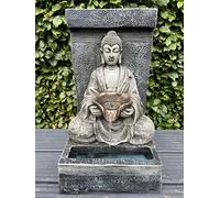 AllPondSolutions Buddha Outdoor Water Feature for the Garden with LED Light (51.5cm Tall) | Zen Garden Buddha Fountain, Solar Powered Panel - 30 x 32 x 51.5cm