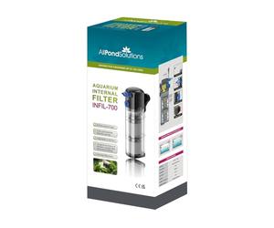 allpondsolutions Fish Tank Filter, INFIL-700 Internal Aquarium Water Filter for Small Coldwater or Tropical Aquariums for Tanks Up to 100 Litres - Bottom Suction
