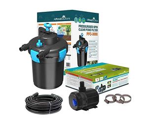 AllPondSolutions Pressurised Koi Fish Pond Filter Complete Kit with Pond Pump and UV Steriliser Light All in one - Ponds Up to 3000 litres - PFC-3000-KIT