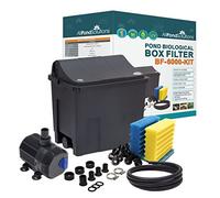 Small Fish Pond Filter Box - Koi/Goldfish - Ponds up to 6000L Full Kit - Includes 9w UV 2300L/H Pump hosing and clips.