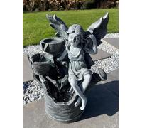 allpondsolutions Solar Powered Fairy and Watering Can Water Fountain with LED Lights - 42 cm Decorative Solar Garden Fountain Ornament, Fairy Garden Décor