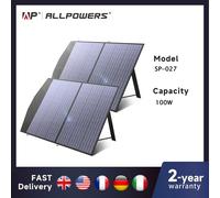 ALLPOWERS Foldable and Portable Solar Panel 100 / 200W Solar Battery Charger，Outdoor Emergency Backup Power for Powerstation etc 100W Solarpanel