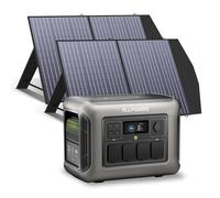 ALLPOWERS R1500 Portable Power Station with 2x 100W Solarpanel, 1152Wh LiFePO4 Battery Backup w/ 4 1800W AC Outlets, 0-80% in 40 Min, 43dB UPS Solar Generator for Camping, Power Outage, RV, Home Use