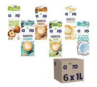 Allppro Bararista Plant Based Drink Variety Pack 6 x 1l Best before 2025-12-31 | Hazelnut | Coconut | Sooya | Oaat | Tempting Tropical Coco | Dairy Free Milk Alternatives
