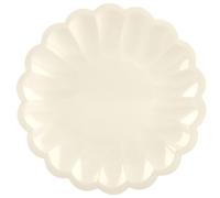 AllReal 48 Pcs Ivory Scalloped Disposable Party Paper Plates with Shell Edges 7.5 Inch Cream Cake Appetizer Dessert Plate for Wedding Birthday Baby Shower Party Supplies (Beige, 7.5 Inch)