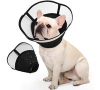 Allroaring Dog Cone, Adjustable Cones for Small Dogs, Soft Dog Cone Collar to Stop Licking, Comfy Pet Recovery Collars & Cones Alternative for After Surgery Wound Healing, Black S