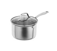 Kuhn Rikon Allround Plus 18/10 Stainless Steel Saucepan with Glass Draining Lid, Riveted Stay-Cool Handle & Two Pouring Spouts - 18cm/2.7L. Suitable for All Hobs (Including Induction) & Oven Safe