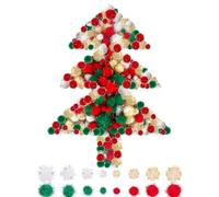 Allruyee 1200 Pcs Christmas Pom Pom - 4 Sizes, Gold/White/Red/Green | Tinsel Glitter Balls for Crafts, Decorations & Holiday Projects