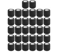 Allruyee 32 Rolls Self Adhesive Cohesive Wrap Tape, 2 Inch x 5 Yards Stretch Bandage for Sports Support, Equipment Grip & Daily Fixing, Skin-Friendly Non-Woven Material for Human & Pet Use（Black）