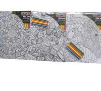 alls 3 x Adult Large Velvet Art Colouring Picture with Felt Pens Butterfly Unicorn Patterns