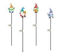 alls 4 x Gonks ON METAL STAKE - Garden Pot Ornament 60cm
