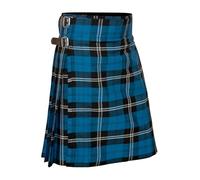 Allsafe Traders Men's 5 Yard Scottish Tartan Kilt, Highland Wedding Kilt, Blue Ramsay, 34
