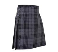 Allsafe Traders Men's 5 Yard Scottish Tartan Kilt, Highland Wedding Kilt, Grey, 32