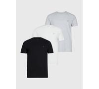 AllSaints 3 Pack Tonic T-Shirt, Optic/Black/Grey, Size Xs, Men Optic/Black/Grey