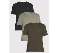 AllSaints All Saints Brace 3 Pack Short Sleeve Crew Neck T-Shirts, Green, Size S, Men Green