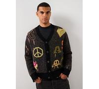 AllSaints All Saints Emotive Knitted Cardigan, Black, Size S, Men Black