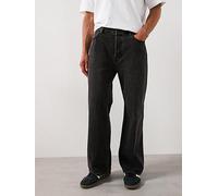 AllSaints All Saints Lenny Wide Fit Jeans, Black, Size 34, Men Black