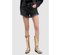 AllSaints Astrid Fray Short Washed Black size W27 | Shorts Outlet | Women | Black W27