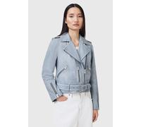 AllSaints Balfern Biker Pale Denim Blue size 6 | Leather Jackets Outlet | Women | Blue 6