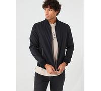 Allsaints Mens Black Bassett Zipped Cotton-blend Bomber Jacket L