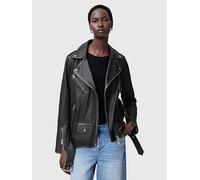 AllSaints Billie Relaxed Fit Leather Biker Jacket - Black, Black, Size S, Women Black