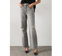 AllSaints Brooklyn Straight Leg Jeans, Grey, Size 32, Women Grey
