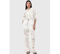 AllSaints Charli Embroidered Trousers, White, Size 12, Women White