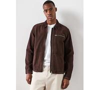 AllSaints Contract Cord Collar Cotton Jacket, Brown, Size M, Men Brown