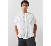 AllSaints Deck Short Sleeve Print Casual Shirt, White, Size 2Xl, Men White