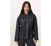 AllSaints Denby Peplum Trucker Raw Indigo Blue size 4 | Denim Jackets Outlet | Women | Blue 4