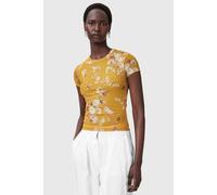 AllSaints Ellie Mesh Tee Armada Deep Yellow size 8 | T-shirts Outlet | Women | Yellow 8