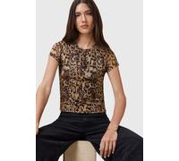 AllSaints Ellie Mesh Tee Evia Golden Brown size 2 | T-shirts Outlet | Women | Yellow 2
