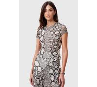 AllSaints Ellie Mesh Tee Flow Ecru White size 4 | T-shirts Outlet | Women | Brown 4