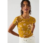AllSaints Ellie Mesh Tee, Yellow, Size 10, Women Yellow