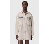 AllSaints Faye Sparkle Dress Snow Grey size M | Mini Dresses Outlet | Women | White M