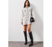 AllSaints Faye Sparkle Dress Snow Grey size M | Mini Dresses Outlet | Women | White M