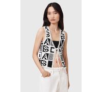 AllSaints Florence Waistcoat Black/chalk White size L | Cardigans Outlet | Women | Black L