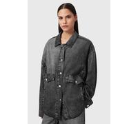 AllSaints Hettie Shacket Illusion Black size S | Button-Down Shirts Outlet | Women | Black S