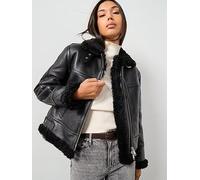 AllSaints Lorel Flying Jacket, Black, Size L, Women Black