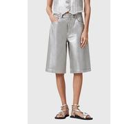 AllSaints Louie Long Short Metallic Silver size W25 | Shorts Outlet | Women | Gray