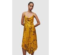 AllSaints Marta Ronnie Dress Ochre Yellow size 10 | Midi Dresses Outlet | Women | Brown 10