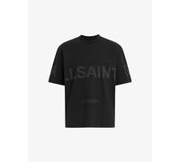 Allsaints Mens Allsaints Biggy Logo-Print Relaxed-Fit Cotton T-Shirt Jet Black XS