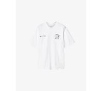 Allsaints Mens Allsaints Caller Graphic-Print Cotton T-Shirt Ashen White S