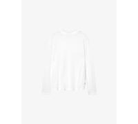 Allsaints Mens Allsaints Crew Textured-Stripe Cotton T-Shirt Ashen White L