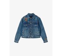 Allsaints Mens Allsaints Exile Bird-Patch Denim Jacket Washed Indigo 2XL