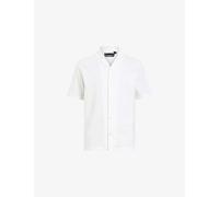 Allsaints Mens Allsaints Hudson Logo-Embroidered Relaxed-Fit Cotton Shirt Cliff White 2XL