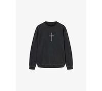 Allsaints Mens Allsaints Knox Branded Cotton-Jersey Sweatshirt Washed Black XS