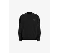 Allsaints Mens Allsaints Lover Heart-Patch Cotton Jumper Washed Black 2XL